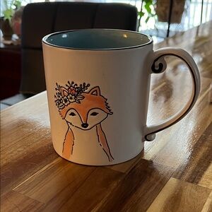 Source Unknown Fox Mug - White and Orange